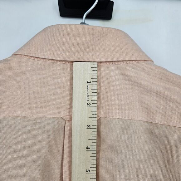 Roundtree & Yorke Shirt Mens 16.5 34 Peach Gold Label Non Iron Oxford Button - Picture 5 of 10